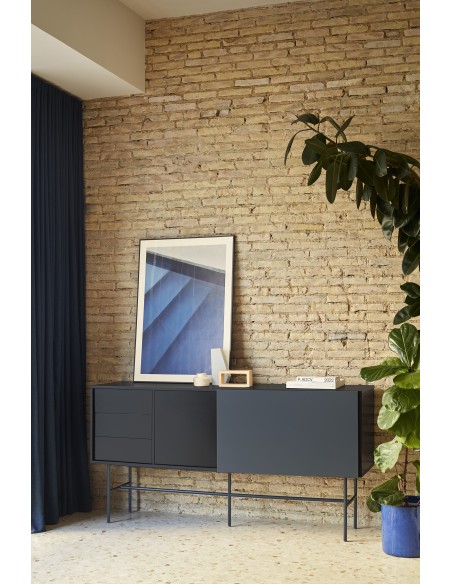 Aparador NUBE 180 cm, Negro / Antracita - Teulat