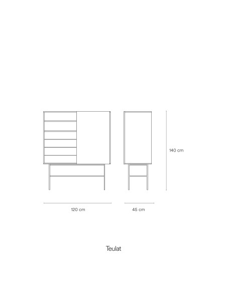 Aparador Alto NUBE, Arena / Arcilla - Teulat