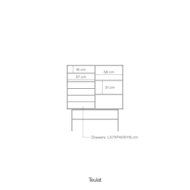 Aparador Alto NUBE, Crema / Arena -...