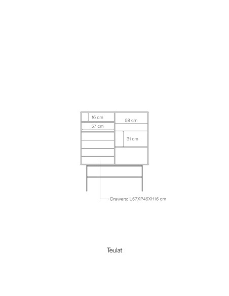 Aparador Alto NUBE, Crema / Arena - Teulat