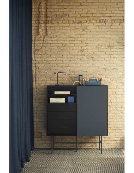 Aparador Alto NUBE, Negro / Antracita - Teulat