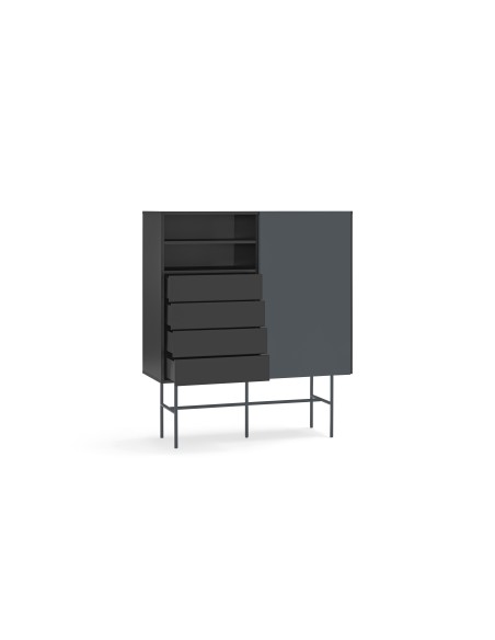 Aparador Alto NUBE, Negro / Antracita - Teulat