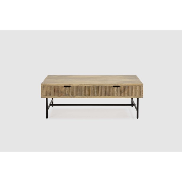 Mesa de Centro WAVY 120 cm, Mango Natural / Metal - Vackart