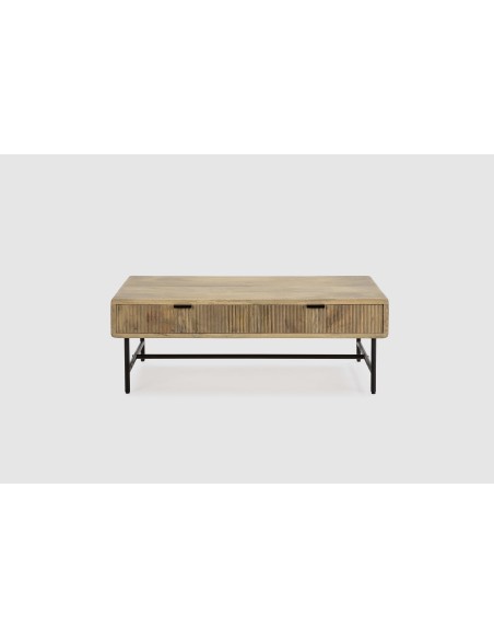 Mesa de Centro WAVY 120 cm, Mango Natural / Metal - Vackart