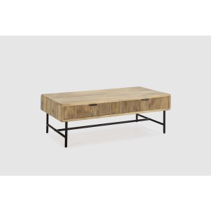 Mesa de Centro WAVY 120 cm, Mango Natural / Metal - Vackart 2