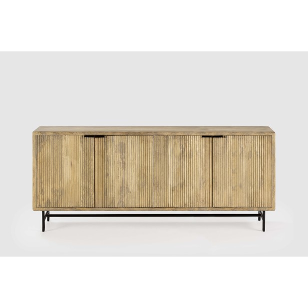 Aparador WAVY 190 cm, Mango Natural / Metal - Vackart