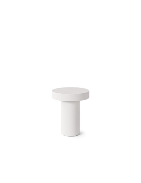 Mesa de Centro Ext. MIRKO Ø50 cm, Cemento Blanco - Vackart