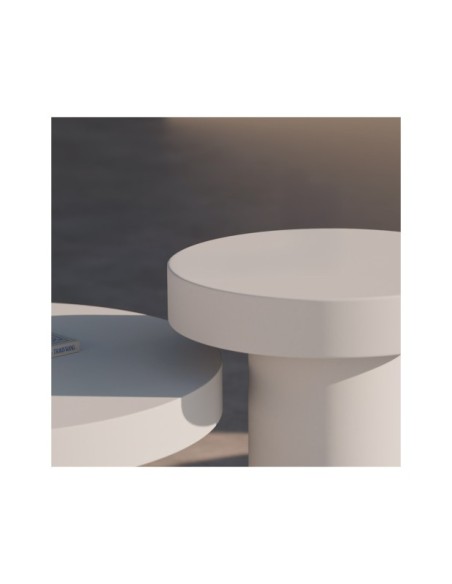 Mesa de Centro Ext. MIRKO Ø50 cm, Cemento Blanco