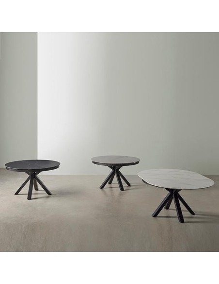 Mesa ZURI Ø130, Negro / Negro