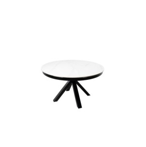 Mesa ZURI Ø130, Blanco / Negro