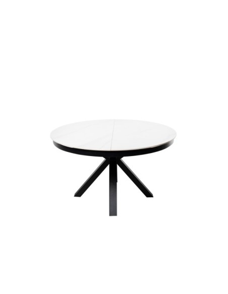 Mesa ZURI Ø130, Blanco / Negro
