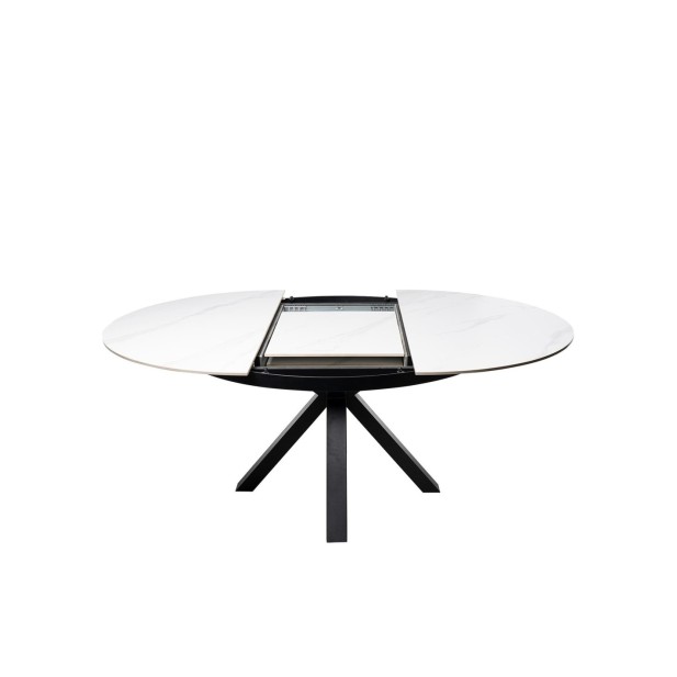 Mesa ZURI Ø130, Blanco / Negro