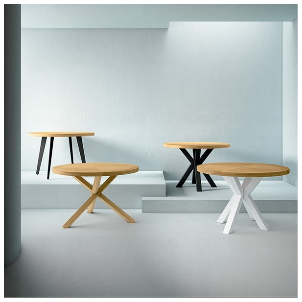 Mesa AMANDA Ø100, Roble-Negro