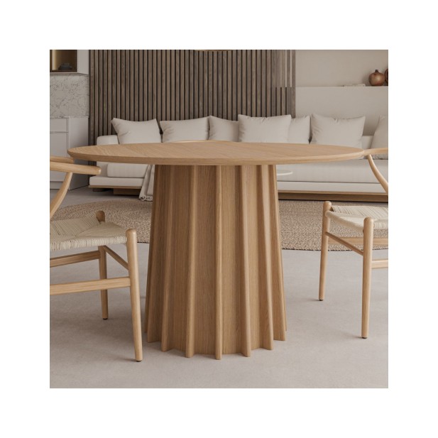 Mesa LORENZA Ø120, Roble