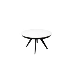 Mesa LUNA Ø130, Blanco / Negro