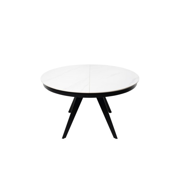 Mesa LUNA Ø130, Blanco / Negro