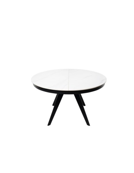 Mesa LUNA Ø130, Blanco / Negro