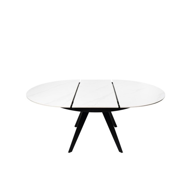 Mesa LUNA Ø130, Blanco / Negro