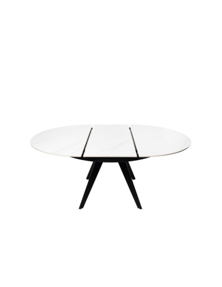 Mesa LUNA Ø130, Blanco / Negro