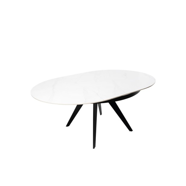 Mesa LUNA Ø130, Blanco / Negro
