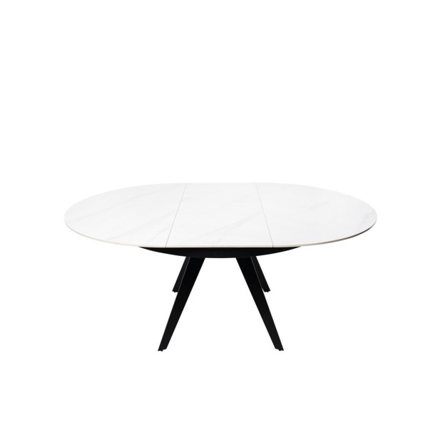 Mesa LUNA Ø130, Blanco / Negro