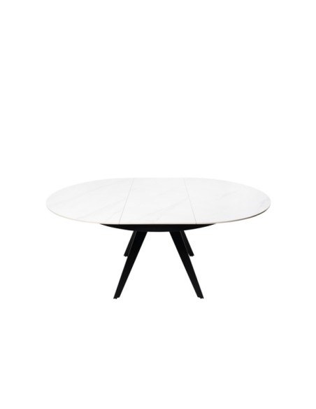 Mesa LUNA Ø130, Blanco / Negro