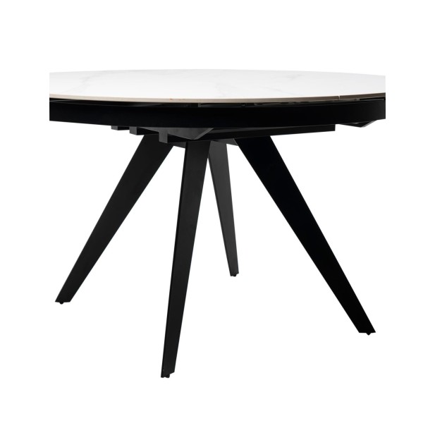 Mesa LUNA Ø130, Blanco / Negro