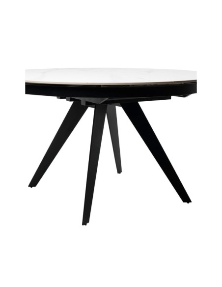 Mesa LUNA Ø130, Blanco / Negro