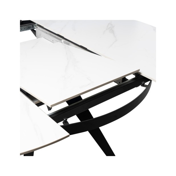 Mesa LUNA Ø130, Blanco / Negro