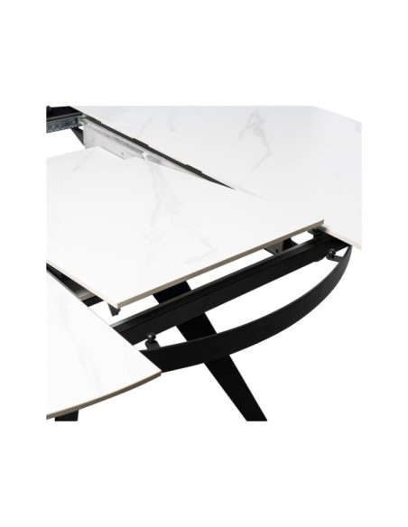 Mesa LUNA Ø130, Blanco / Negro