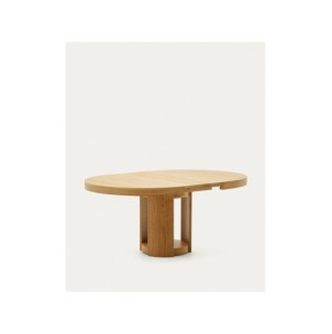 Mesa extensible redonda Artis de madera maciza y chapa de... 2