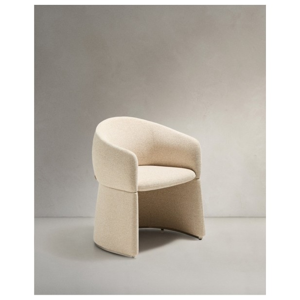 Silla Bosca de chenilla beige - Kave...
