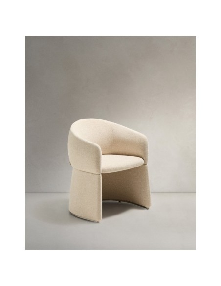 Silla Bosca de chenilla beige - Kave Home