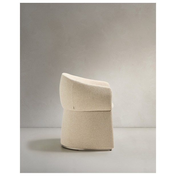 Silla Bosca de chenilla beige - Kave...