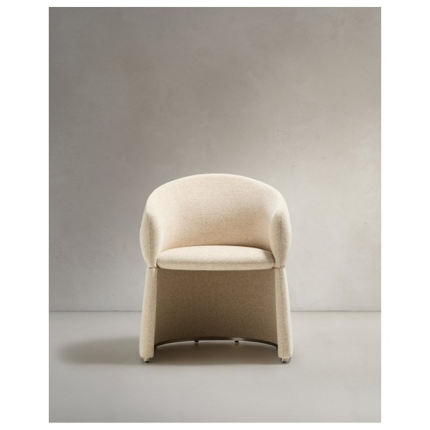 Silla Bosca de chenilla beige - Kave...