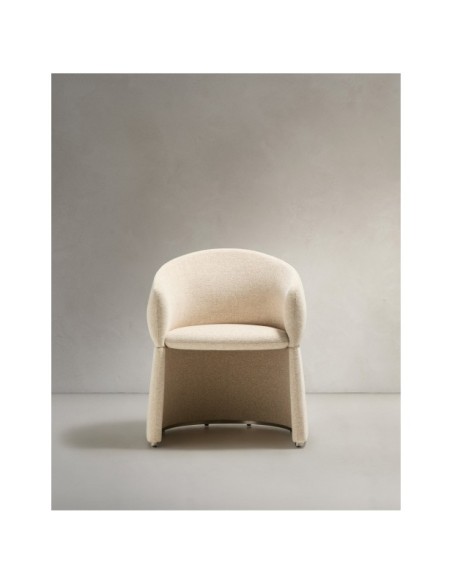Silla Bosca de chenilla beige - Kave Home