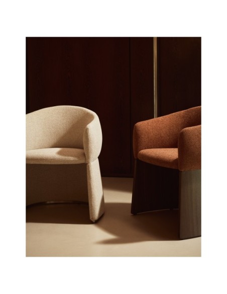 Silla Bosca de chenilla beige - Kave Home