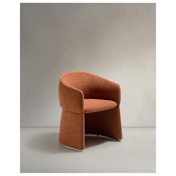 Silla Bosca de chenilla terracota -...