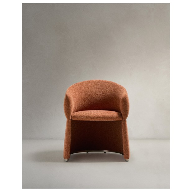 Silla Bosca de chenilla terracota -...