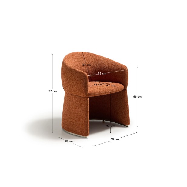 Silla Bosca de chenilla terracota -...