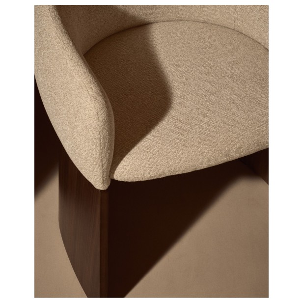 Silla Bosca de chenilla beige y chapa...