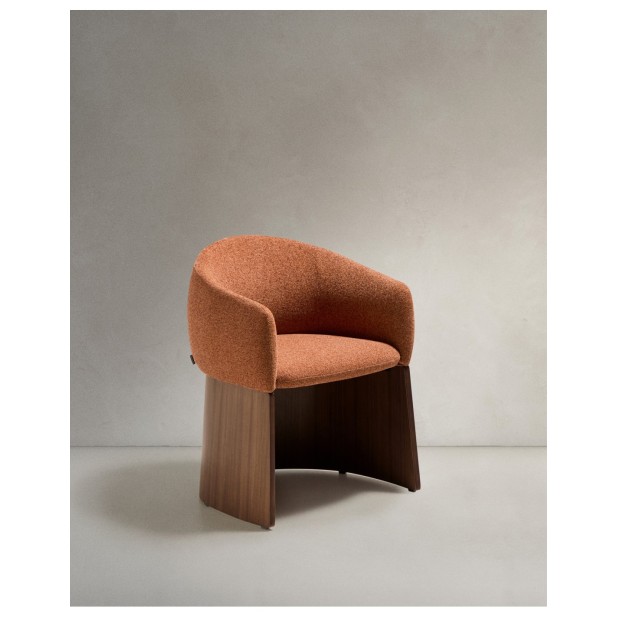 Silla Bosca de chenilla terracota y...