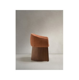 Silla Bosca de chenilla terracota y chapa de nogal FSC... 2