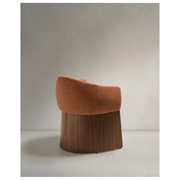 Silla Bosca de chenilla terracota y...