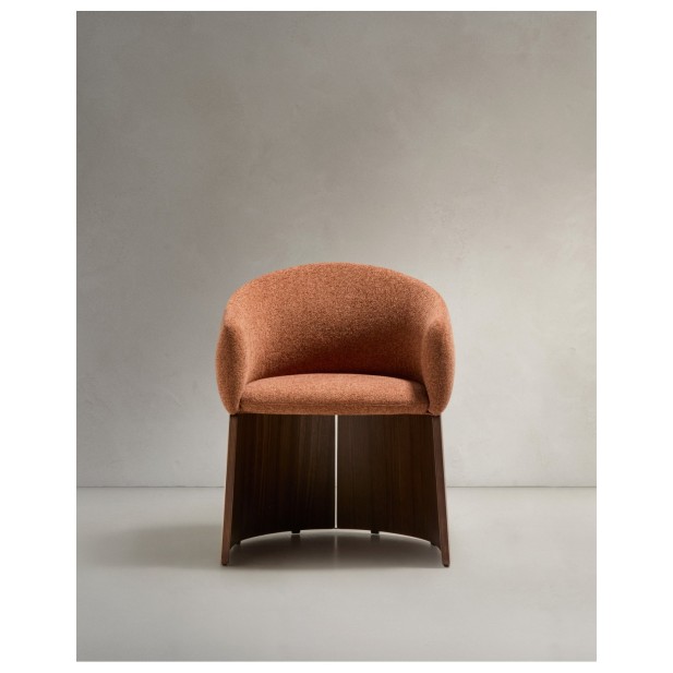 Silla Bosca de chenilla terracota y...