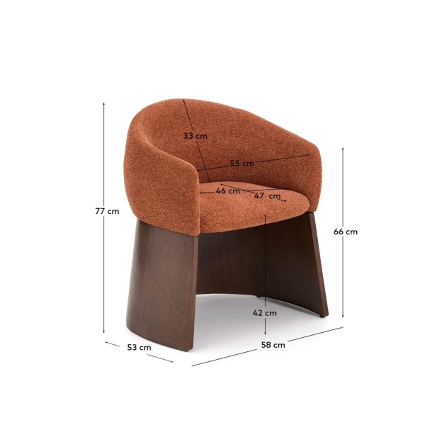 Silla Bosca de chenilla terracota y...