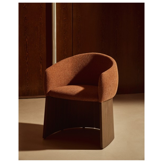 Silla Bosca de chenilla terracota y...