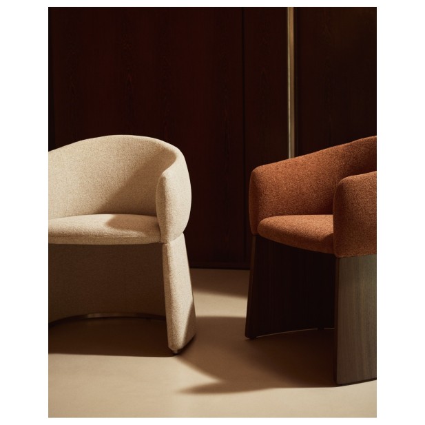 Silla Bosca de chenilla terracota y...