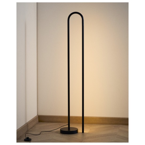 Lámpara de pie Bow de aluminio negro...