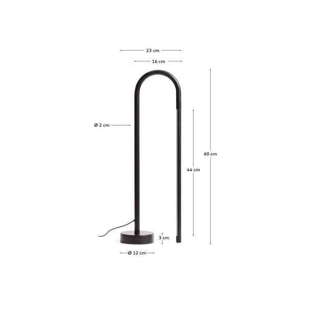 Lámpara de mesa Bow de aluminio negro...